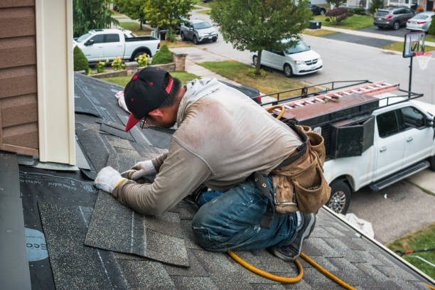 Professional Emergency Roof Repair technician working in Montvale, NJ